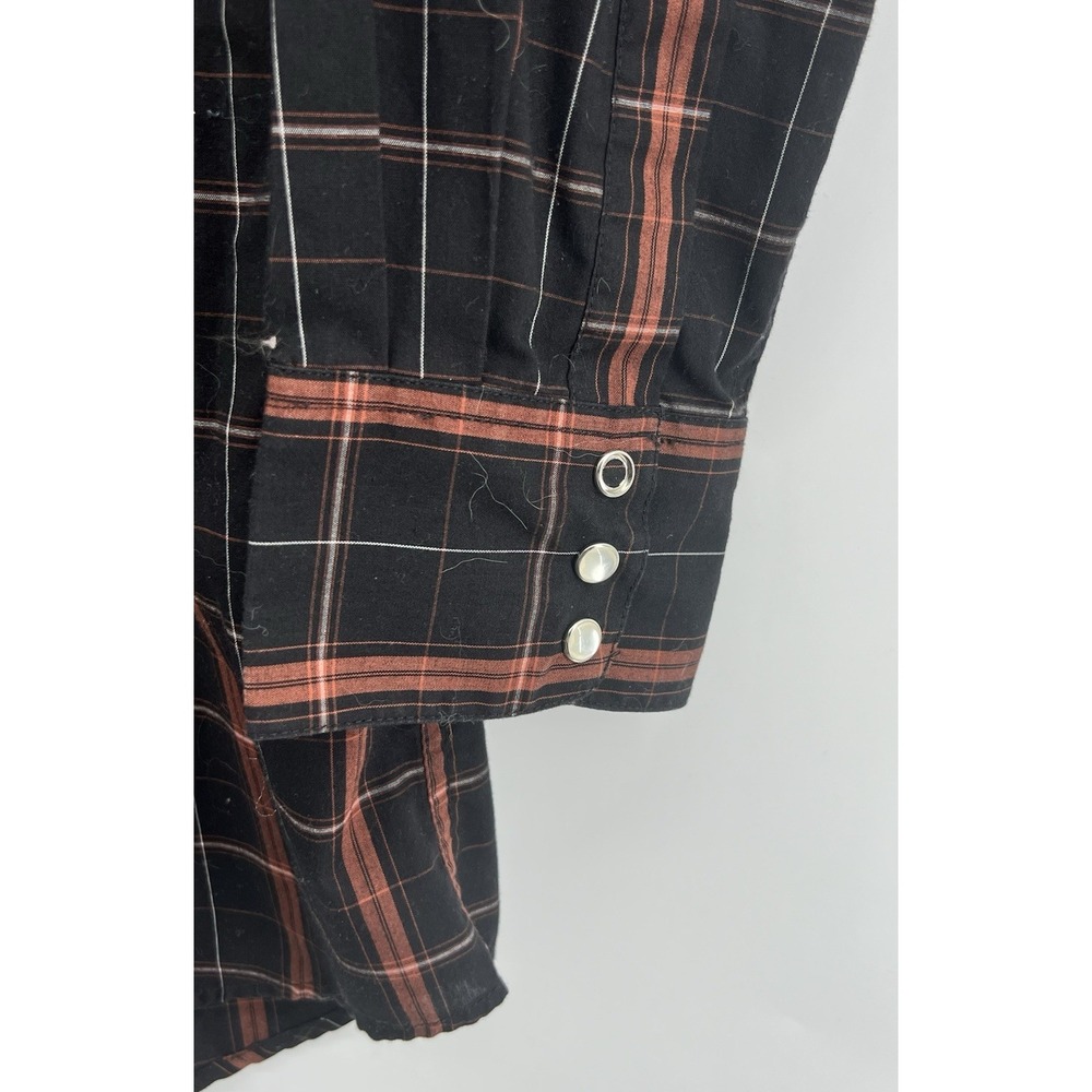 High Noon Western Shirt Pearl Snap XLT XL Tall Lot of 2 Blue Black Plaid L/S - Picture 8 of 10